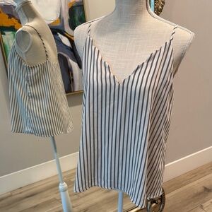 Socialite Black and White Striped Camisole